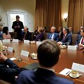 Elonas Muskas Donaldo Trumpo vyriausybės pasitarime