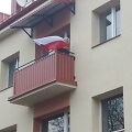 Lenkijos vėliava Lilios Kiejzik balkone