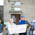 Protestas prie&scaron; migrantų apgyvendinimą Dieveni&scaron;kėse