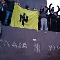 Ant Lenino paminklo i&scaron;raižytas užra&scaron;as &bdquo;&Scaron;lovė Ukrainai!&ldquo;