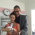Jeffas Goldblumas ir Emilie Livingston su sūnumi Charlie