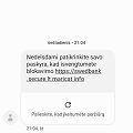 Sukčių siunčiama žinutė