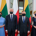 D.Nausėdienė, G.Nausėda, M.Morawieckis, I.Morawiecka 