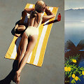 Modelis Ashley Smith &bdquo;The Telegraph&ldquo; dienra&scaron;tis, 2012 balandis / Vintažinis &bdquo;Italy Riva Torbole Lake Garda Travel&ldquo; plakatas, 1950 Italija