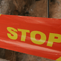 Teritorija buvo apjuosta juosta &bdquo;Stop&ldquo;.