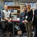 Vilniaus universiteto Taikomųjų mokslų instituto mokslininkai CERN'e. I&scaron; de&scaron;inės į kairę: prof. Eugenijus Gaubas, doktorantai Dovilė Me&scaron;kauskaitė, Audrius Tekorius, Jevgenij Pavlov ir dr. Tomas Čeponis.