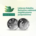 Moneta skirta Lietuvos Katalikų Bažnyčios vaidmeniui neginkluotame pasiprie&scaron;inime