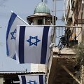 Izraelio vėliavos Jeruzalės senamiestyje