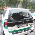 Apdaužytas policijos automobilis