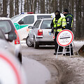 Policijos kontrolės postas prie Ukmergės gatvės &scaron;alia Avižienių