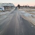 Nuslūgęs vanduo ant kelio Bendorėlių alėjoje