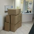 Klaipėdos uosto krovos kompanija &bdquo;Bega&ldquo; ligoninei padovanojo vienkartinių chalatų ir kepurėlių.