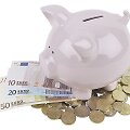 Eurai ir kiaulė taupyklė