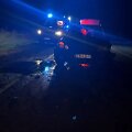 Avarija netoli Alytaus: automobilis rėžėsi į ūkininko padargus