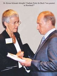 Vokietijoje V.Putiną šlovinanti G.Krone-Schmaltz ir V.Putinas