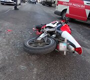 Mopedas &bdquo;Aprilia RS50&ldquo; po avarijos Alytuje 
