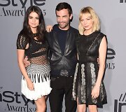 Selena Gomez ir Michelle Williams su dizaineriu Nicolas Ghesquiere'u