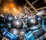 Kijeve protestuotojai susirėmė su Ukrainos milicija