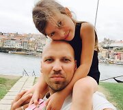 Remigijus Žiogas su dukra Portugalijoje