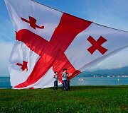 Batumyje į dangų kilo Gruzijos vėliava (Mariaus Abramavičiaus nuotr.)