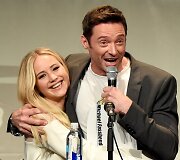 Jennifer Lawrence ir Hugh Jackmanas