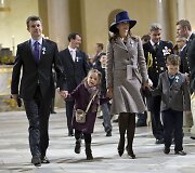 Danijos princas Frederikas su žmona princese Mary ir vaikais Isabella ir Christianu