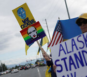Aliaskoje prie&scaron; Trumpo ir Putino susitikimą renkasi protestuotojai