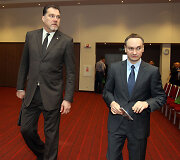 LKF prezidentas Arvydas Sabonis ir generalinis sekretorius Mindaugas Balčiūnas