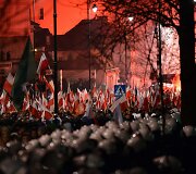 Nacionalistų eitynių Var&scaron;uvoje akimirka