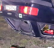  &bdquo;Audi 80&ldquo; bagažinėje buvo sumontuotas didžiulis žemųjų dažnių garsiakalbis
