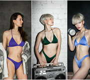 Rūta Gajauskaitė-Krūmienė (kairėjė) ir jos kurti bikiniai