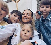 Ieva Arnauskienė su vaikais