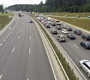 Rytinė spūstis Vilniaus vakariniame aplinkkelyje