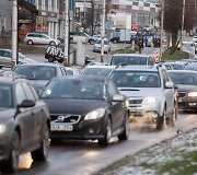 Slidaus kelio sustingdytas Vilniaus Laisvės prospektas