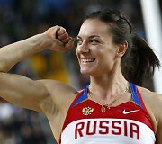 &Scaron;uolininkė su kartimi Jelena Isinbajeva
