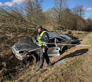 &Scaron;venčionių rajone apsivertė &bdquo;Honda&ldquo; automobilis