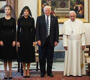 Ivanka Trump, Melania Trump, Donaldas Trumpas ir popiežius Pranci&scaron;kus