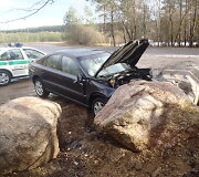 &bdquo;Volvo&ldquo; avarija Verk&scaron;nionių kaime, Vilniaus rajone.