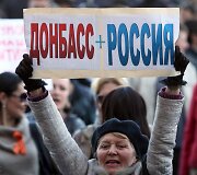 Donecke protestuotojai kvietė sugrįžti V.Janukovyčių