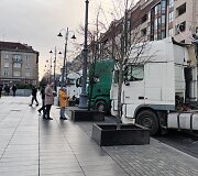 Vežėjai renkasi į protestą Gedimino prospekte