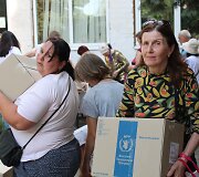 Velykij Burluko gyventojams dalijama humanitarinė pagalba