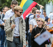 Vilniaus universiteto darbuotojų, studentų ir alumnų eisena į VU rūmus