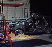Popiežiaus Pranci&scaron;kaus giminaičių automobilis po avarijos.