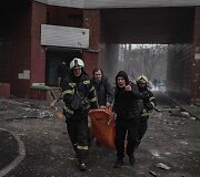 Rusijos ap&scaron;audymo padariniai Kyjive