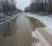 &Scaron;ilutės rajone apsemtas kelio ruožas