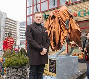 Vyčio skulptūros atidengimo ceremonijos akimirka 