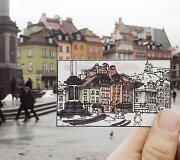 Vaikinas keliaudamas palygina savo pie&scaron;inius su tikraisiais monumentais