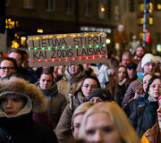 Ketvirtadienio protestas &bdquo;&Scaron;alin rankas nuo laisvo žodžio!&ldquo;