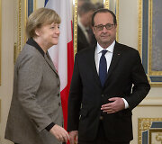 Kijeve aptarti taikos plano susitiko Angela Merkel, Francoise Hollande'as ir Petro Poro&scaron;enka 2015 m. vasario 05 d. 