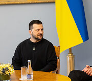 Prezidentūroje įvyko oficiali Ukrainos vadovo Volodymyro Zelenskio pasitikimo ceremonija